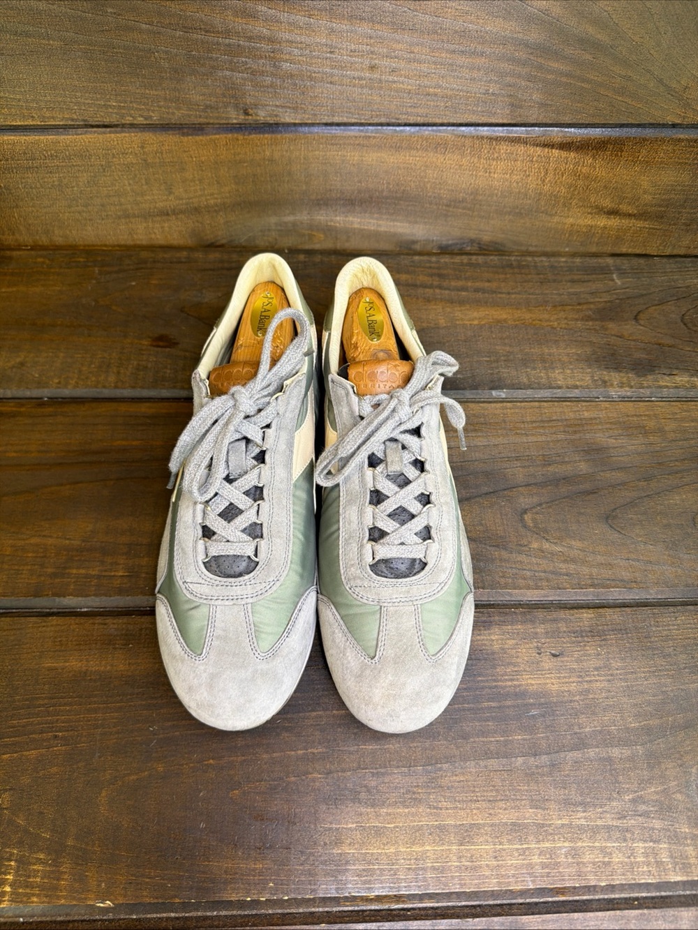 Diadora Heritage Equipe H Wash Green & Gray Sneakers Casual Shoes Men Size 11.5